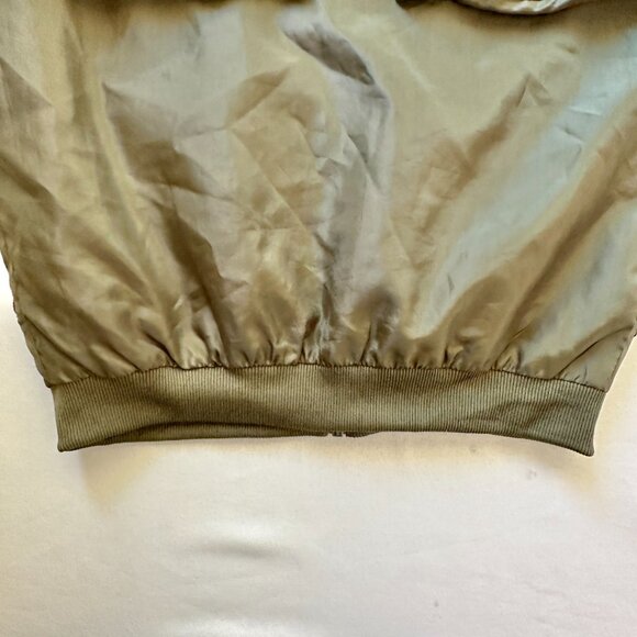 Guess Bomber Jacket Womens M Green Pink Floral Embroidered Shiny Boho Chic Y2K - Picture 9 of 15